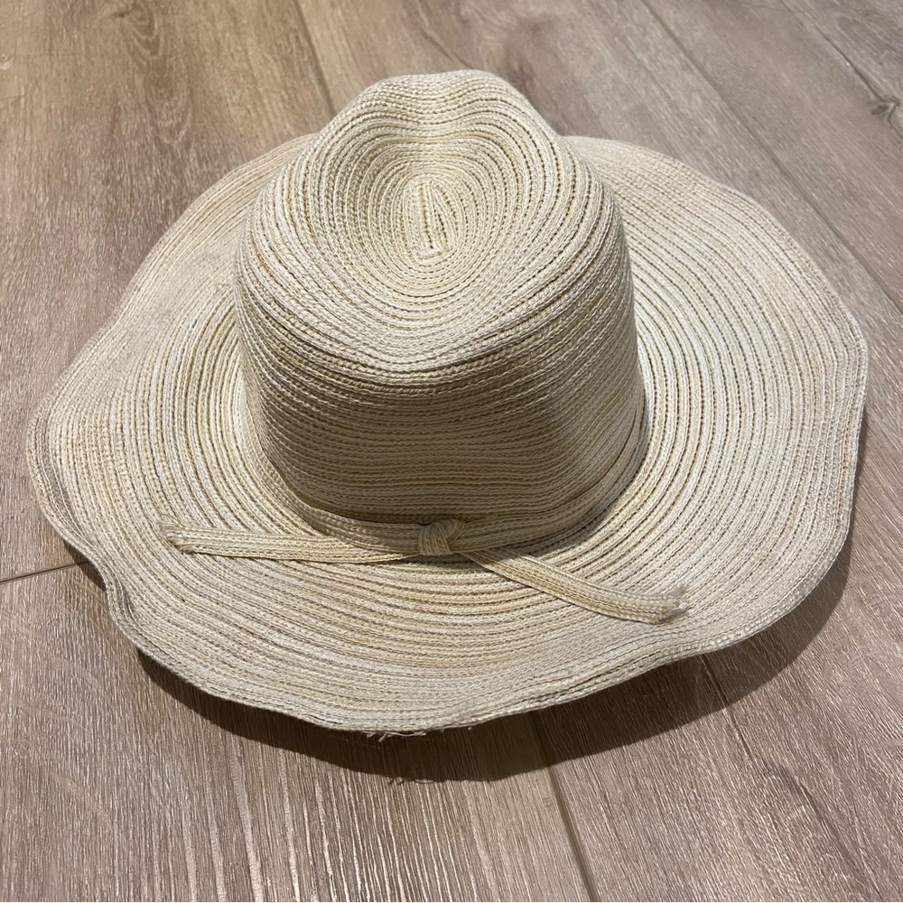 Straw Wide Brim Hat, Cream